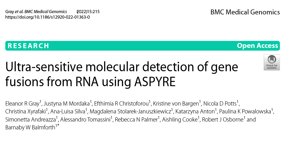 Ultra-sensitive molecular detection of gene fusions from RNA using ASPYRE