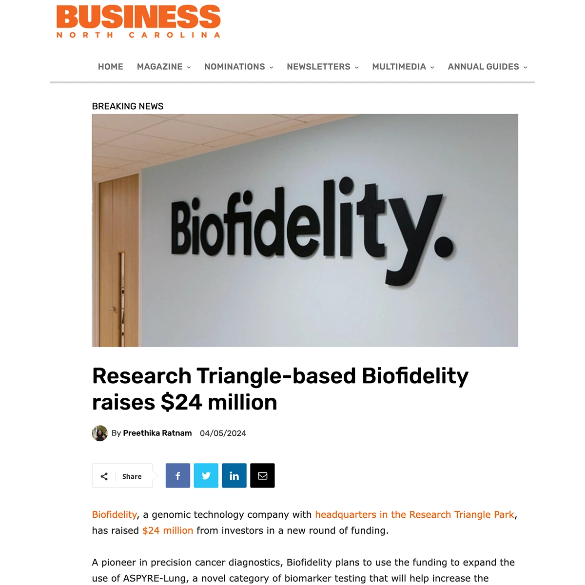 Research Triangle-based Biofidelity raises $24 million